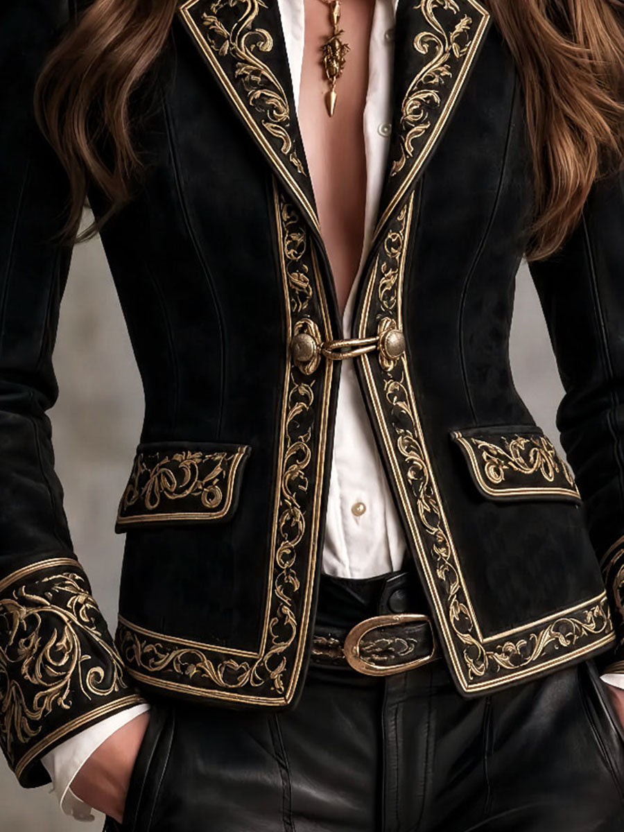 Mathilde | Blazer Barroco Bordado en Oro