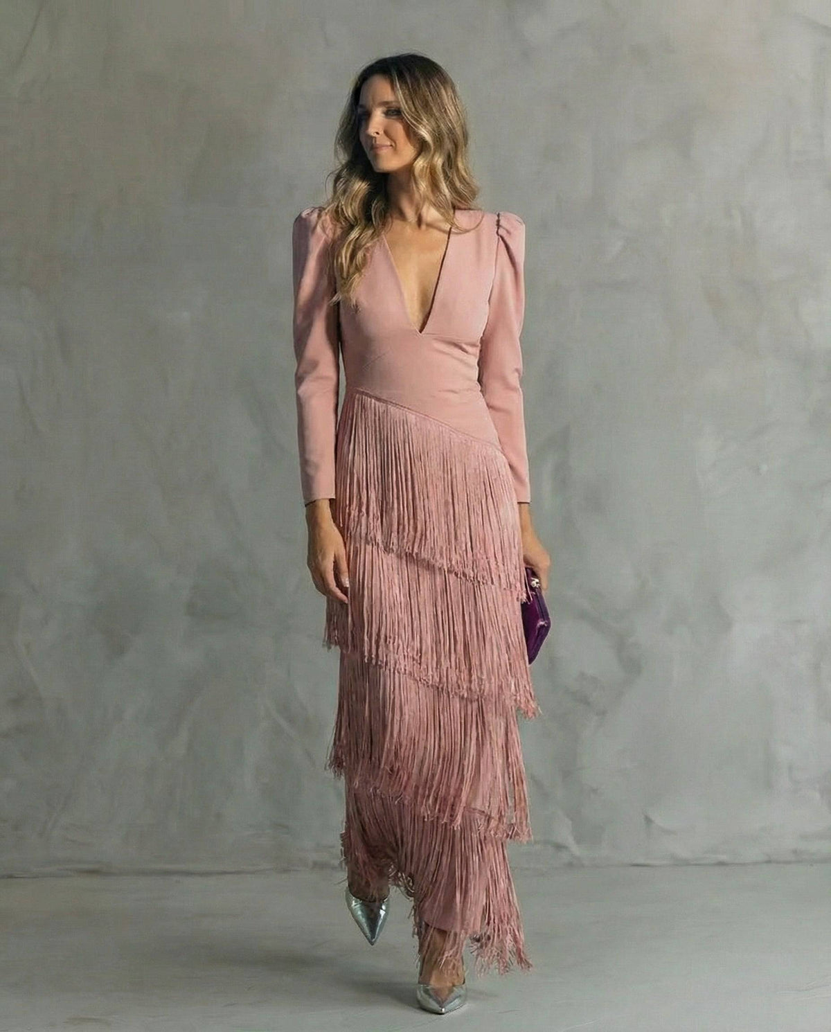 Chiara | Vestido Elegante con Mangas de Flecos