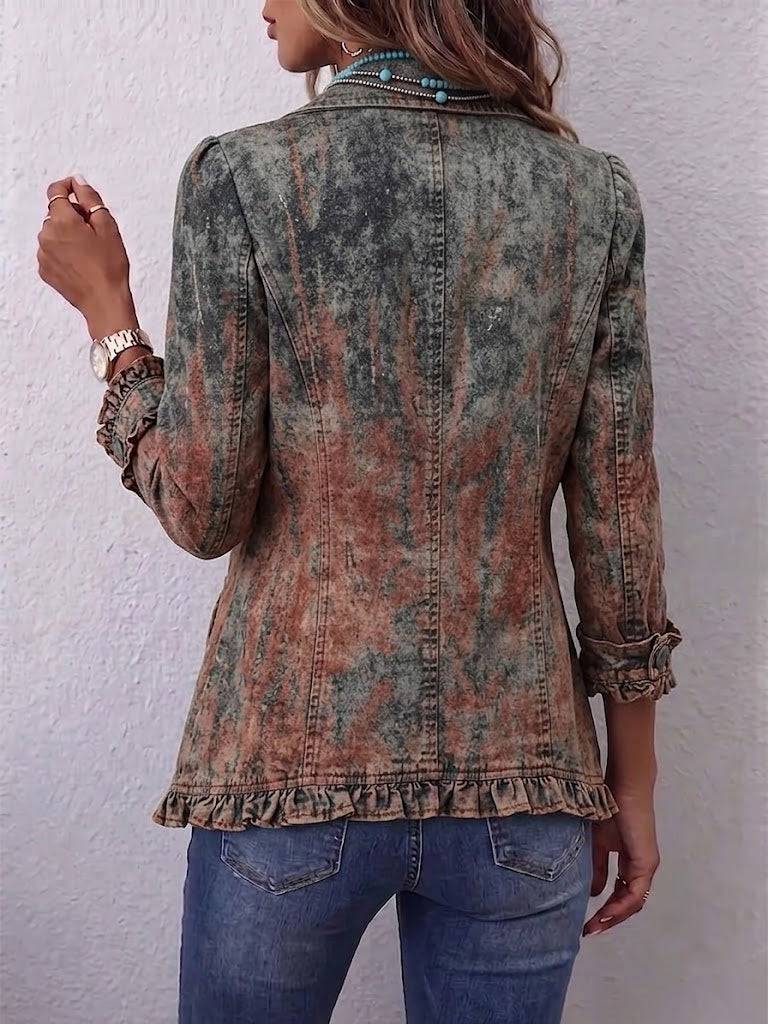 Benita | Chaqueta Degradado Texturizado con Volantes