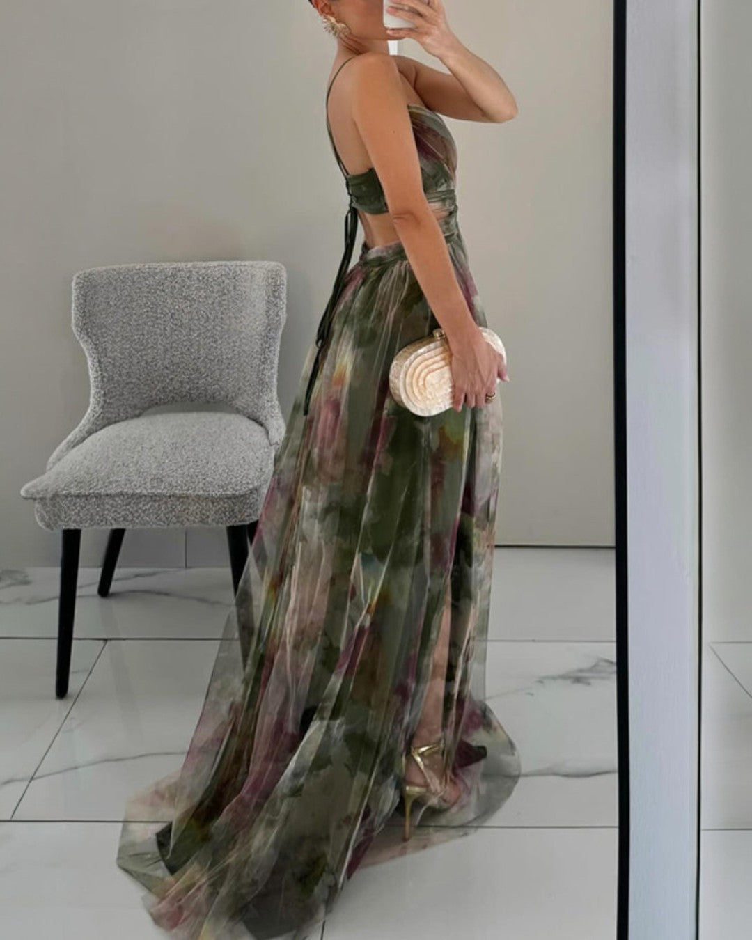 Giselle | Vestido Largo con Estampado Floral Encantador