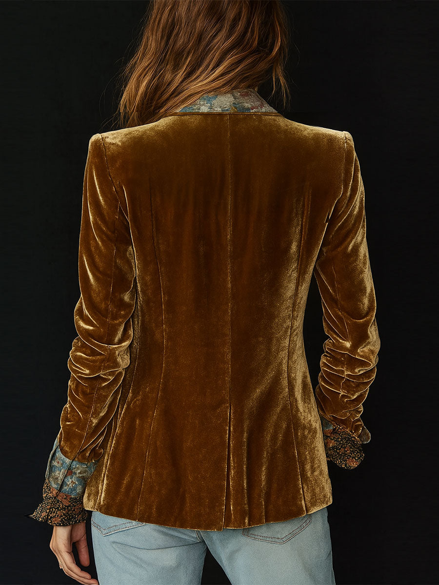 Marcelline | Blazer Patchwork con Estampado Floral Vintage