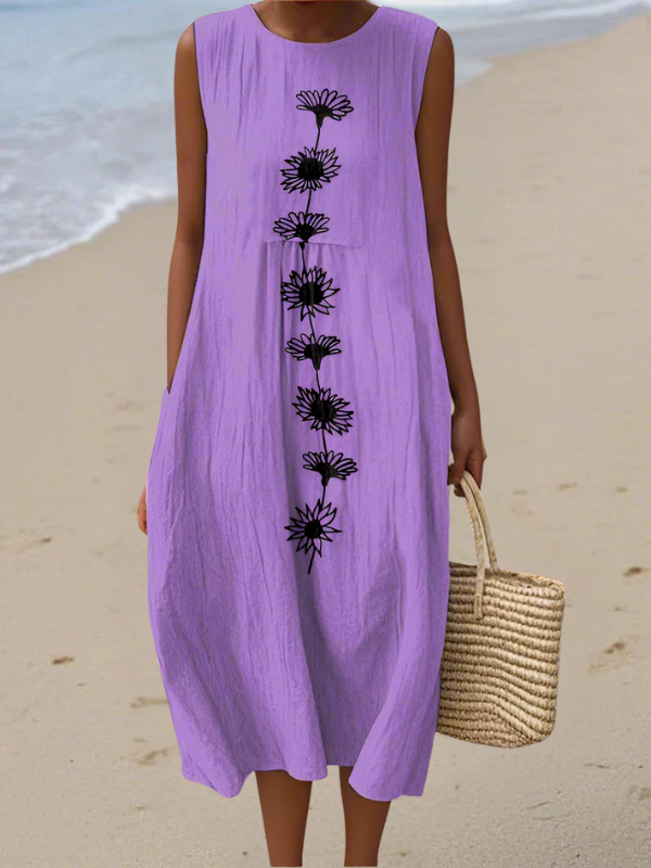 Emma™ Midi Dress Purple Bloom