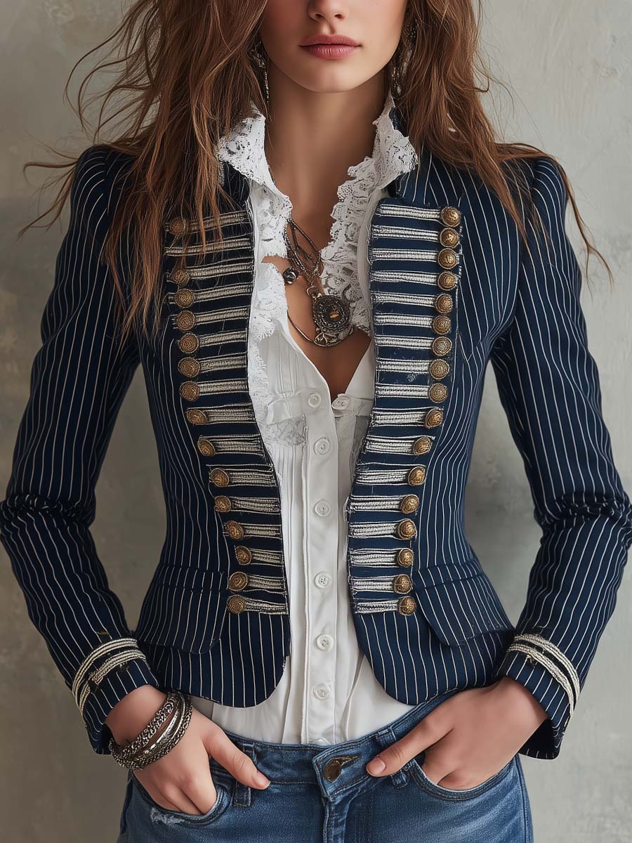 Amélie | Blazer Militar de Rayas