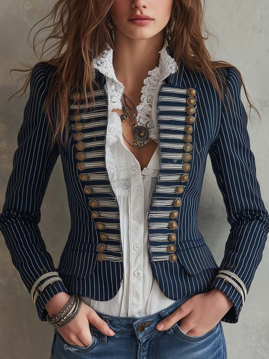 Amélie | Blazer Militar de Rayas