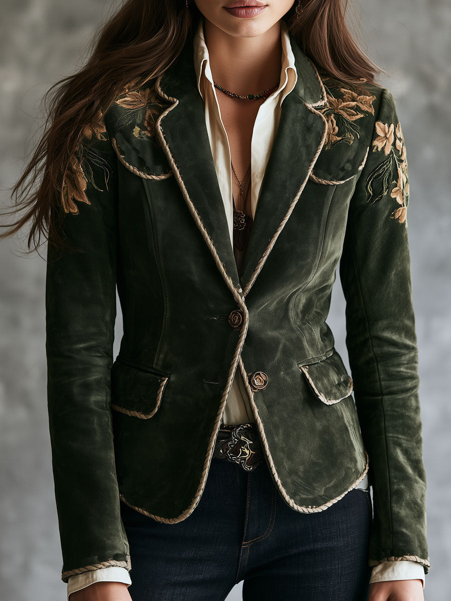 Colette | Blazer Boho de Microgamuza
