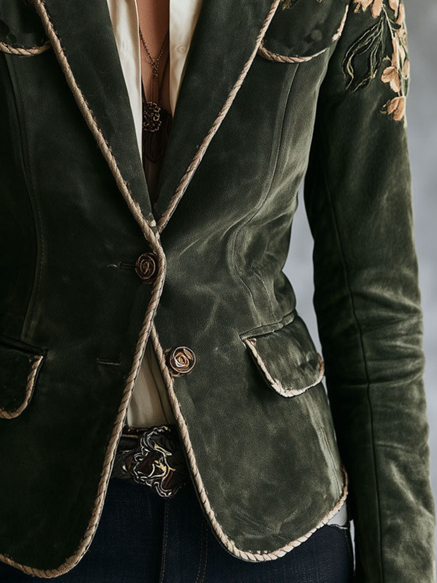 Colette | Blazer Boho de Microgamuza
