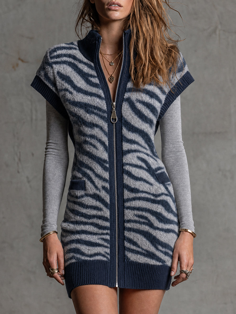 Chaleco de Punto Cebra Indigo Nomad
