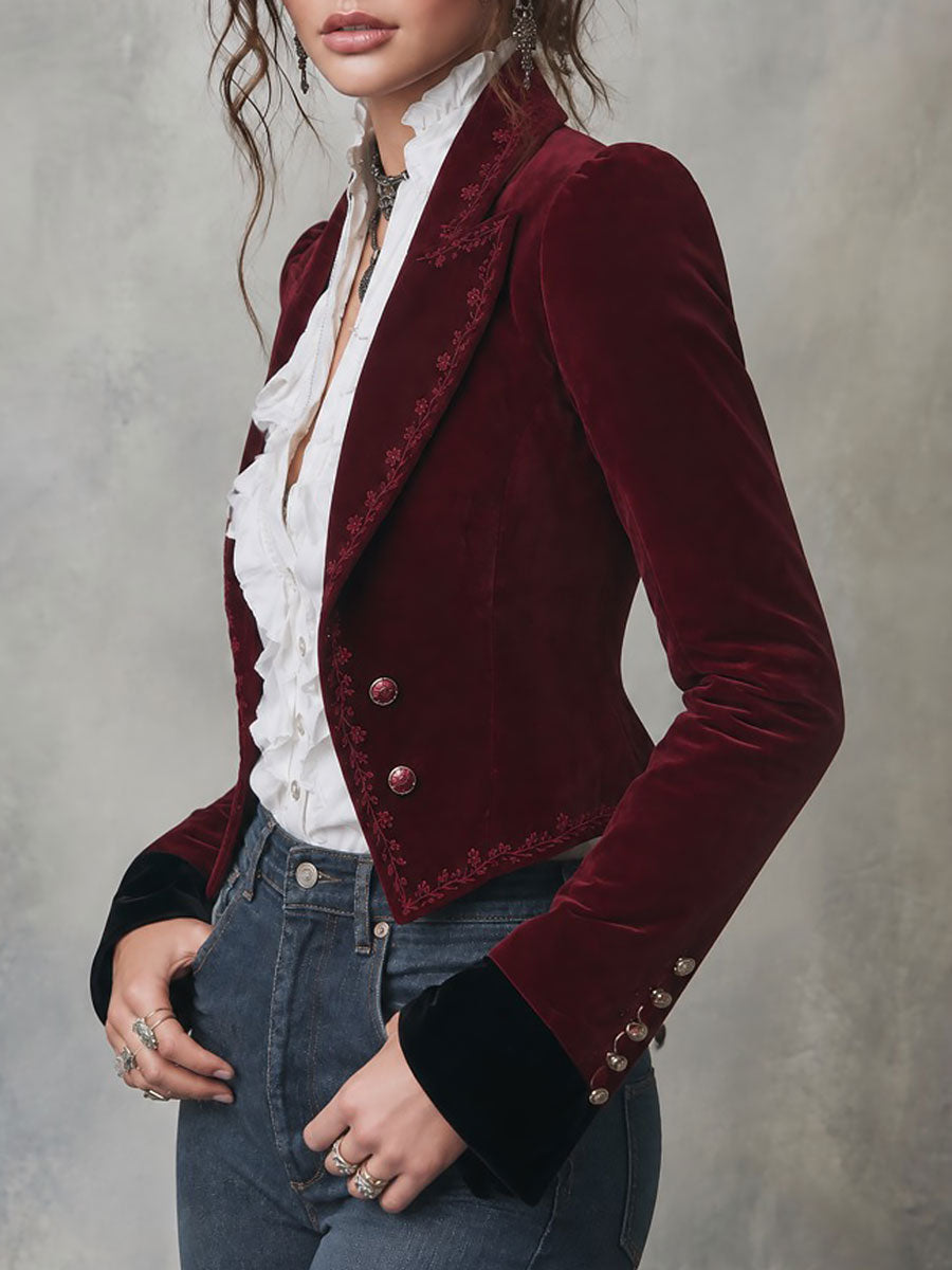 Vivienne | Blazer de Terciopelo Bordado