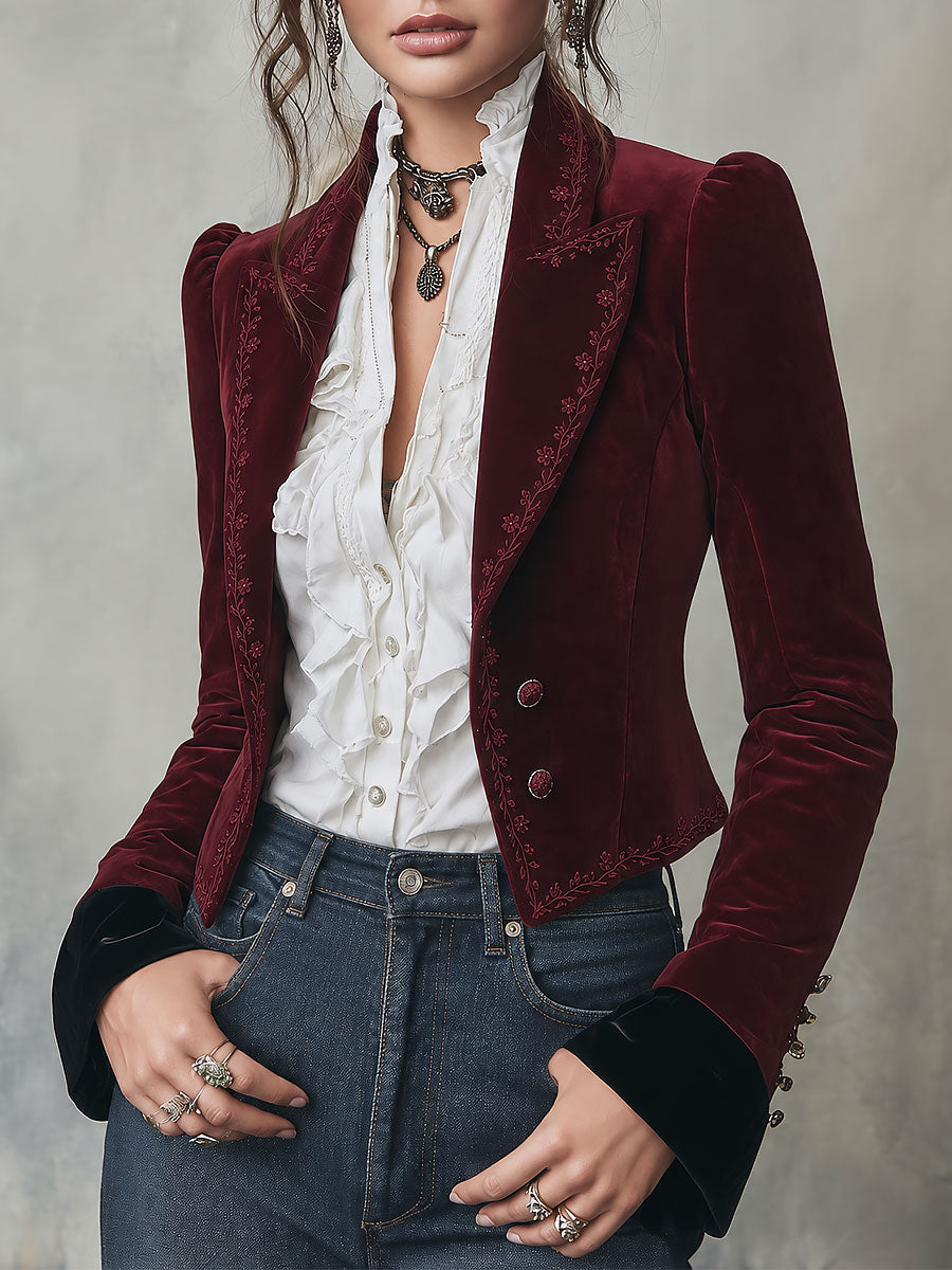 Vivienne | Blazer de Terciopelo Bordado