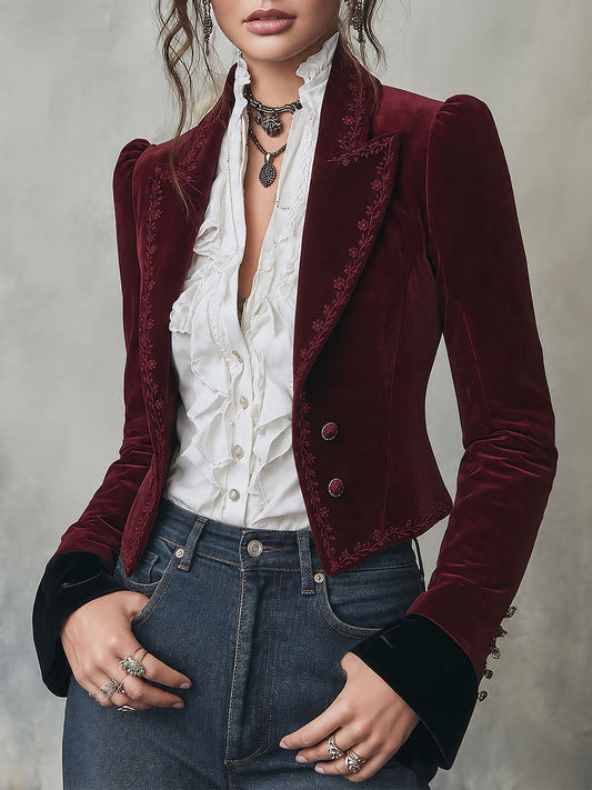 Vivienne | Blazer de Terciopelo Bordado