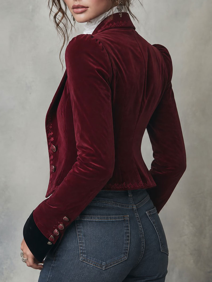 Vivienne | Blazer de Terciopelo Bordado