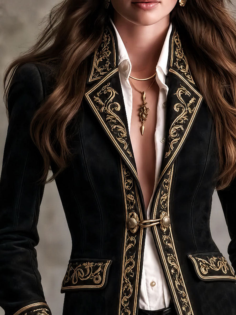 Mathilde | Blazer Barroco Bordado en Oro
