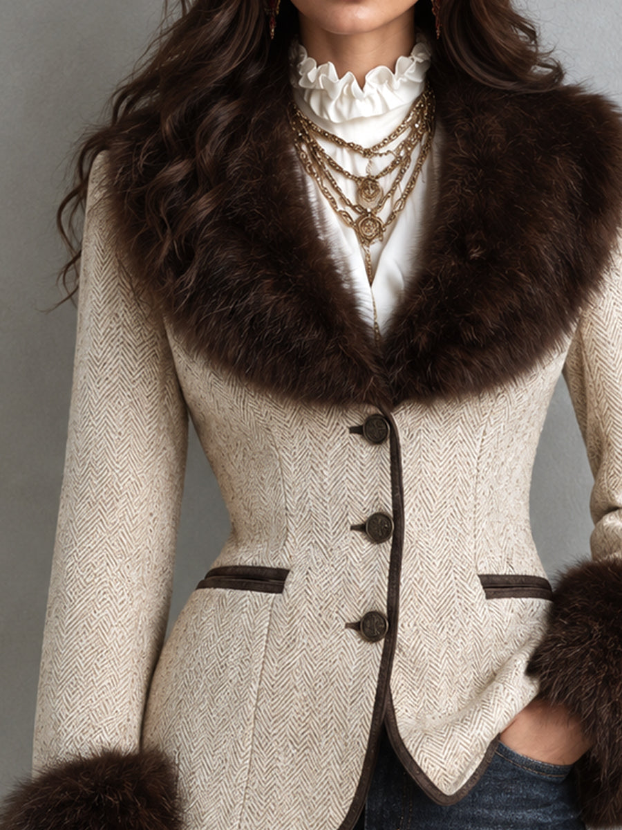 Hortense | Blazer de Espiga con Peluche
