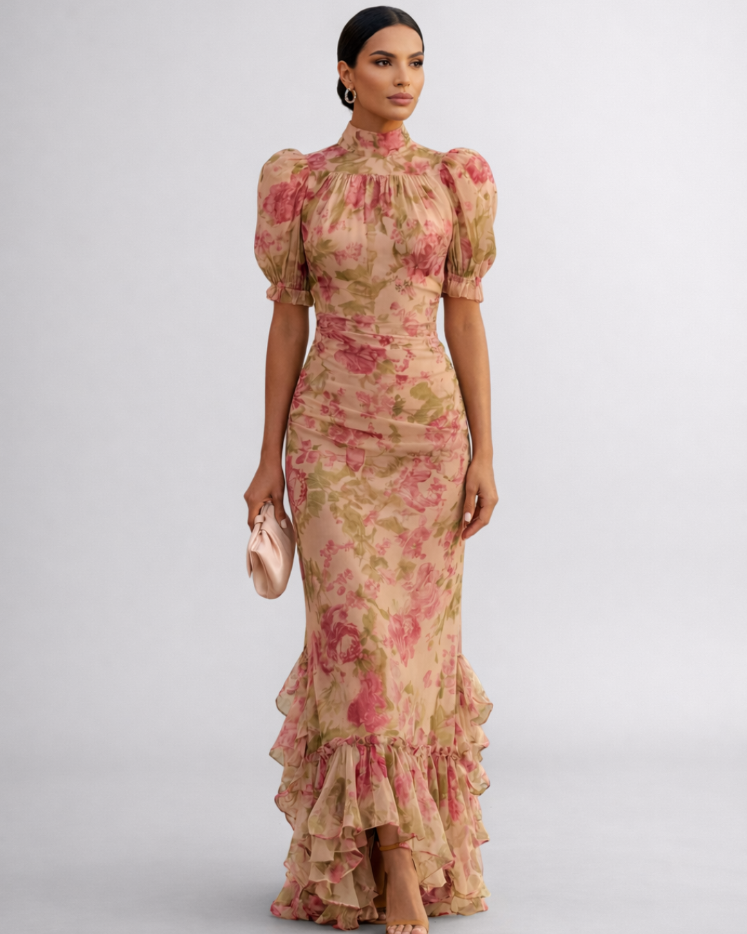 Rosalie | Vestido Largo de Chifón Floral