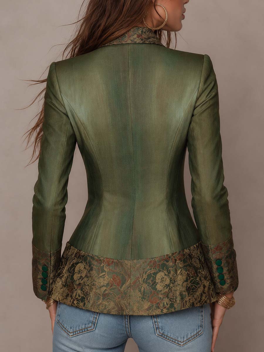 Capucine | Blazer Verde Olivo Floral
