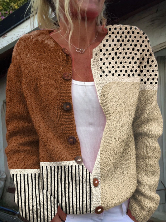 Yolanda | Chamarra de Punto Patchwork