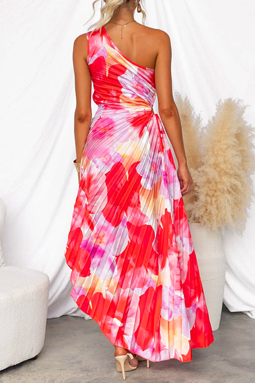 Yasmin | Vestido Plisado de Un Hombro
