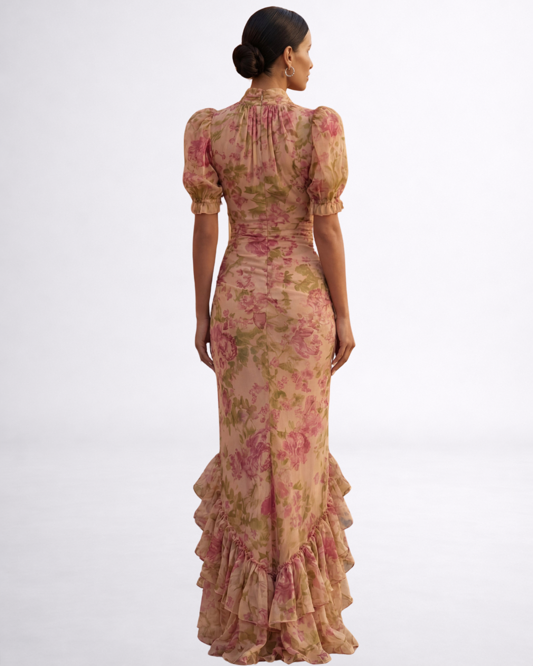 Rosalie | Vestido Largo de Chifón Floral