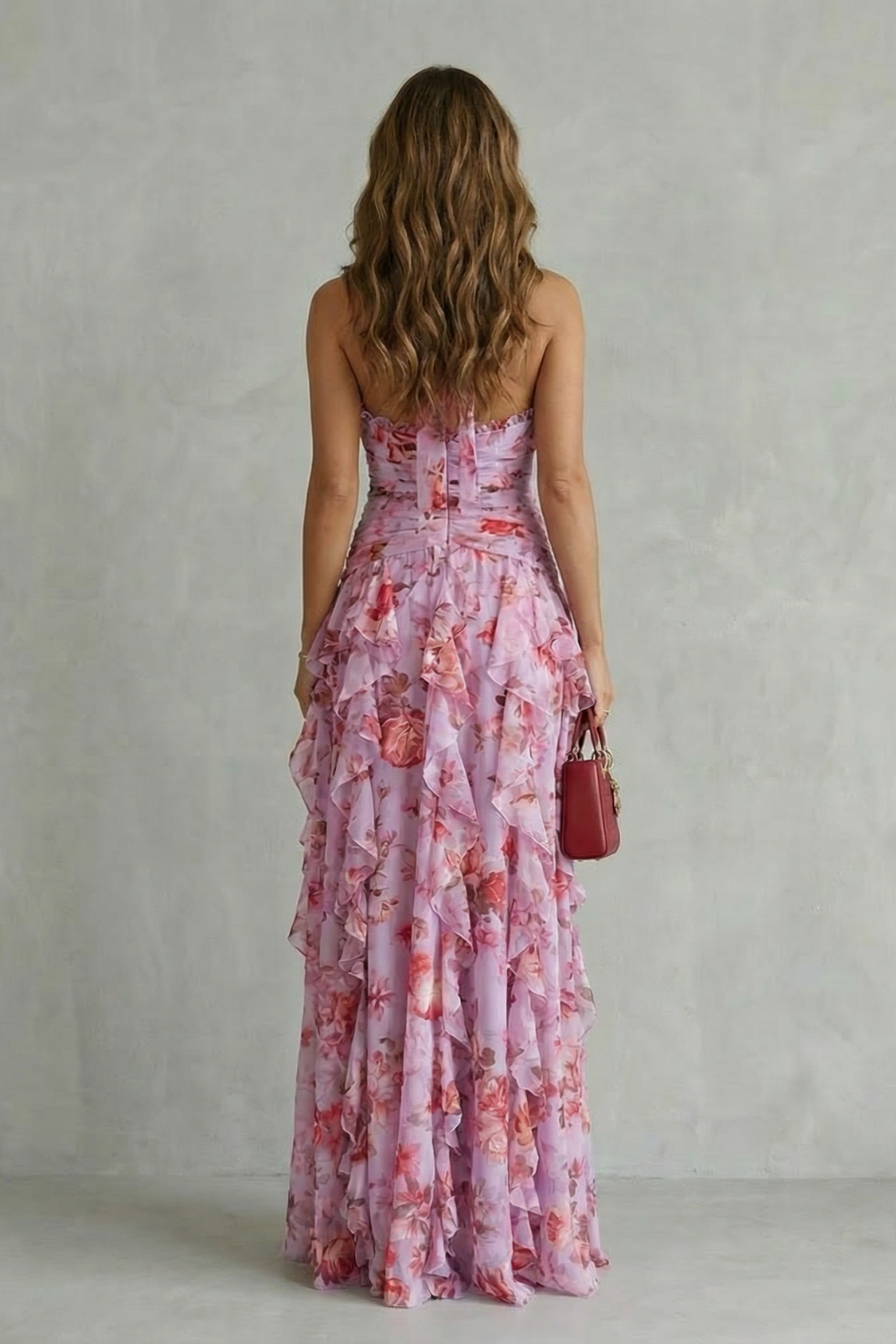 Rosalind | Vestido Cascada de Rosas Románticas con Escote Corazón