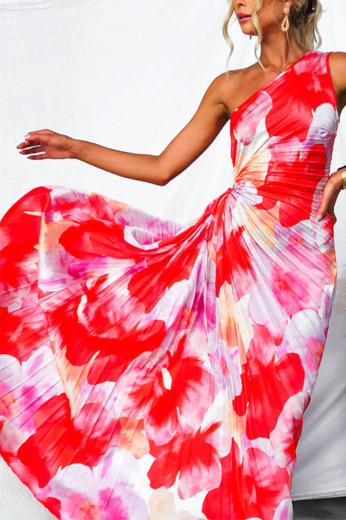 Yasmin | Vestido Plisado de Un Hombro