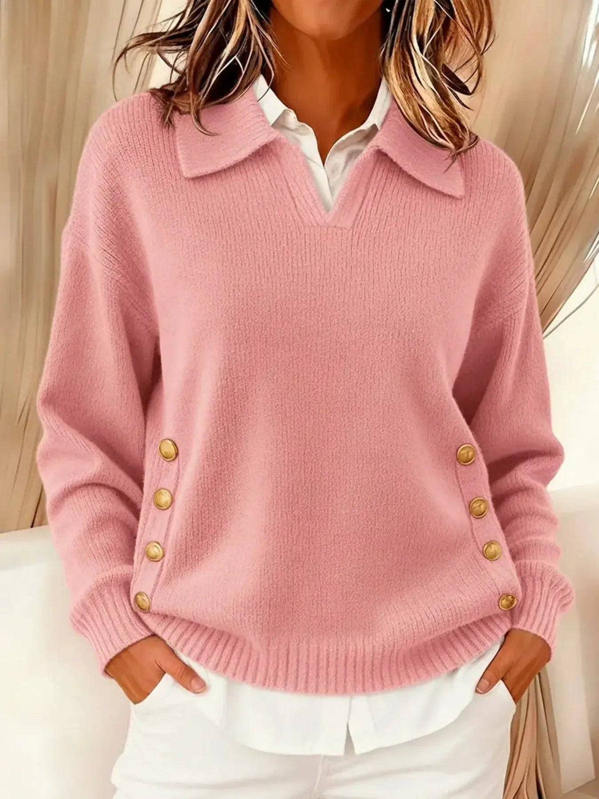Vicenta | Suéter con Cuello Polo y Botones Lara valenti