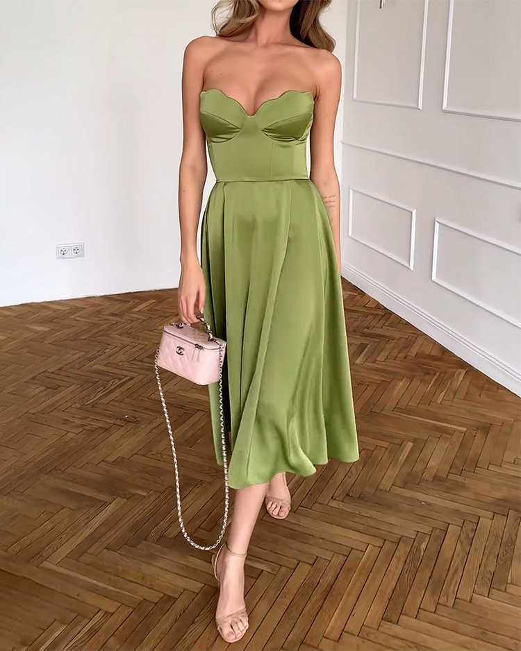 Liora | Vestido Midi Elegante Strapless