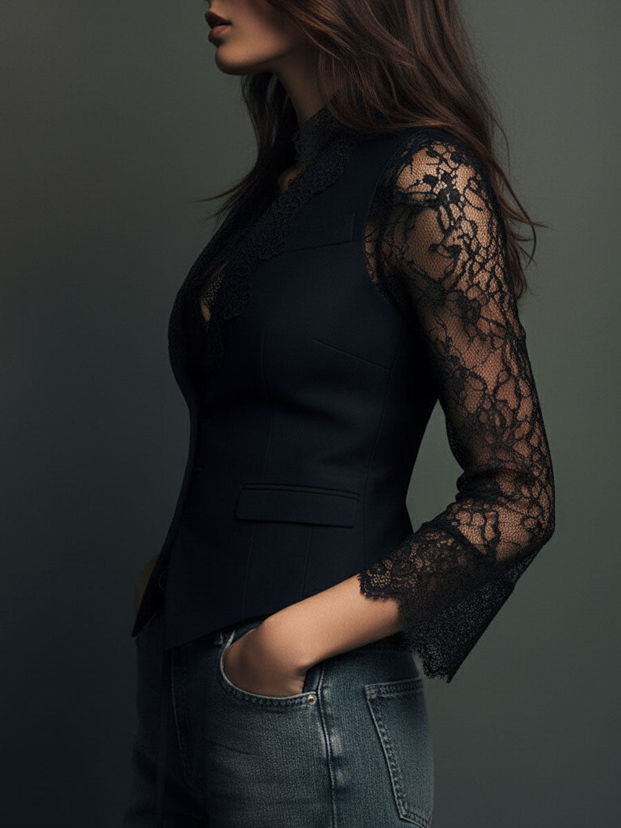 Francesca | Chamarra con Mangas Semitransparentes