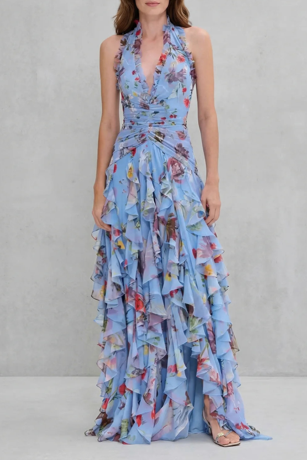 Rosalind | Vestido Cascada de Rosas Románticas con Escote Corazón