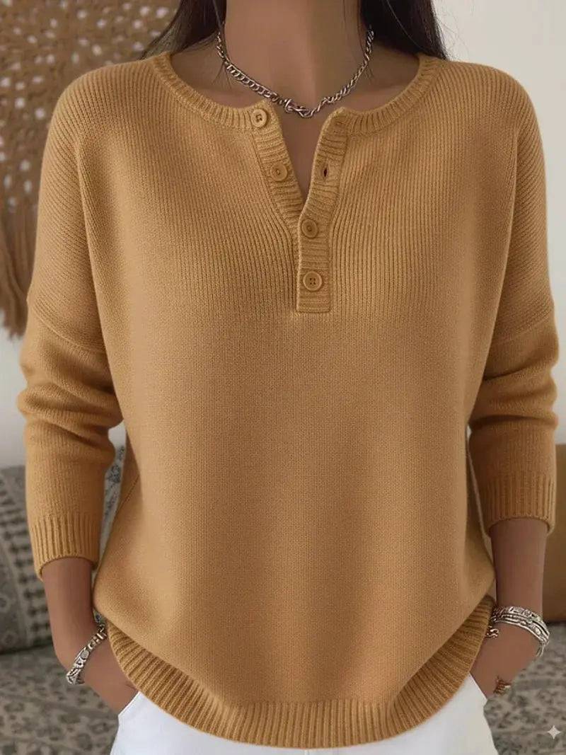 Helena | Suéter de Punto con Botones Henley Lara valenti