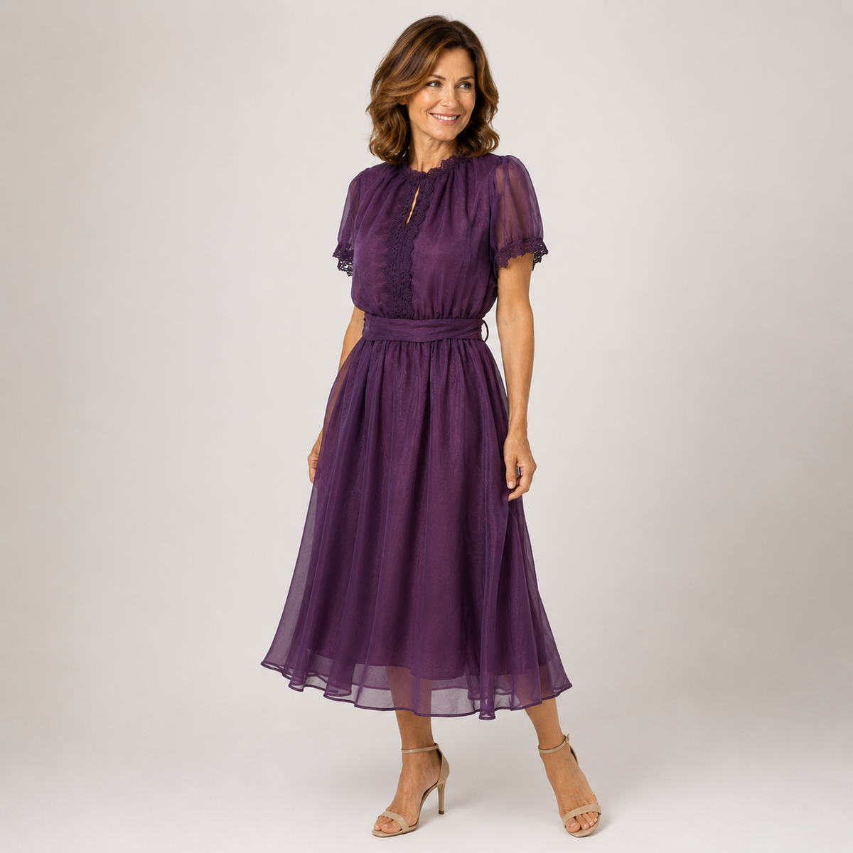 Florence | Vestido Largo con Escote Corazón y Encaje de Chifón
