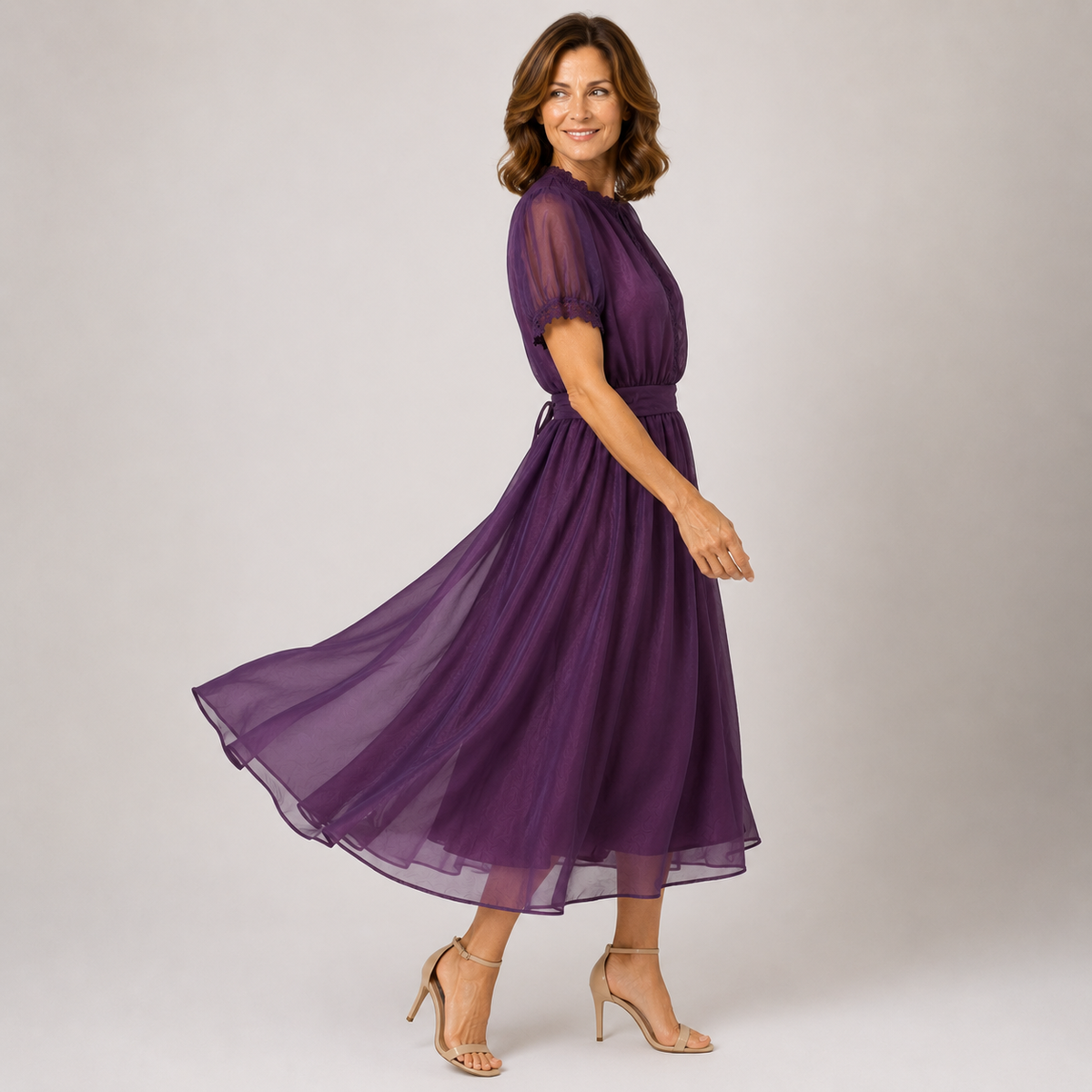 Florence | Vestido Largo con Escote Corazón y Encaje de Chifón