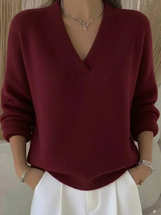 Violeta | Suéter Holgado con Cuello de Pico Lara valenti