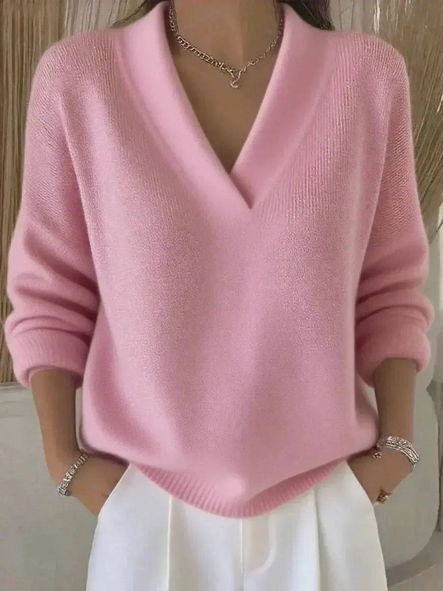 Violeta | Suéter Holgado con Cuello de Pico Lara valenti