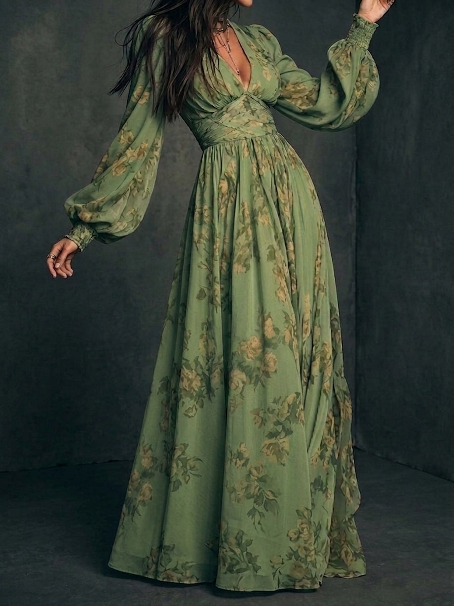 Lillian | Vestido Largo Floral Fluido