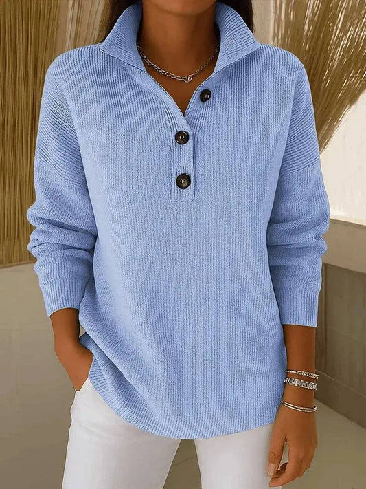 Amparo | Suéter Polo con Cuello de Pico Lara valenti