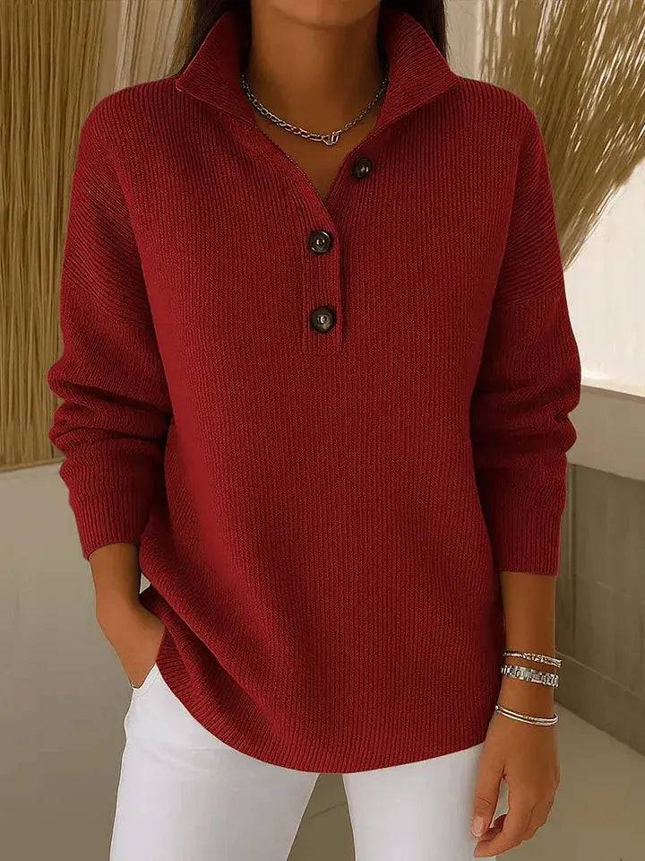 Amparo | Suéter Polo con Cuello de Pico Lara valenti