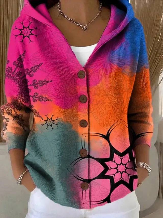 Paloma | Chamarra de Punto Estampada con Capucha Lara valenti