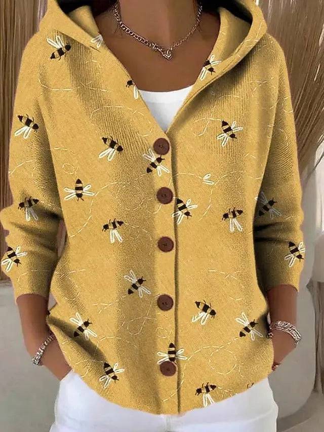 Paloma | Chamarra de Punto Estampada con Capucha Lara valenti
