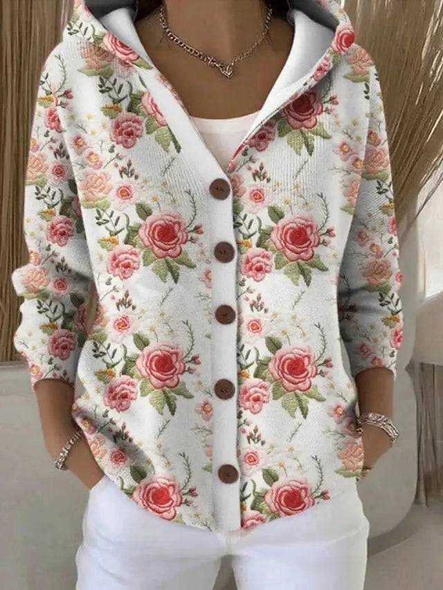 Paloma | Chamarra de Punto Estampada con Capucha Lara valenti