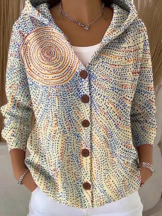 Paloma | Chamarra de Punto Estampada con Capucha Lara valenti