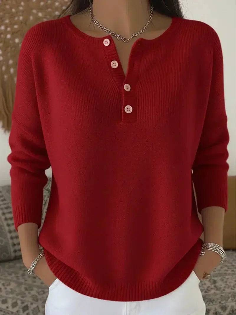 Helena | Suéter de Punto con Botones Henley Lara valenti