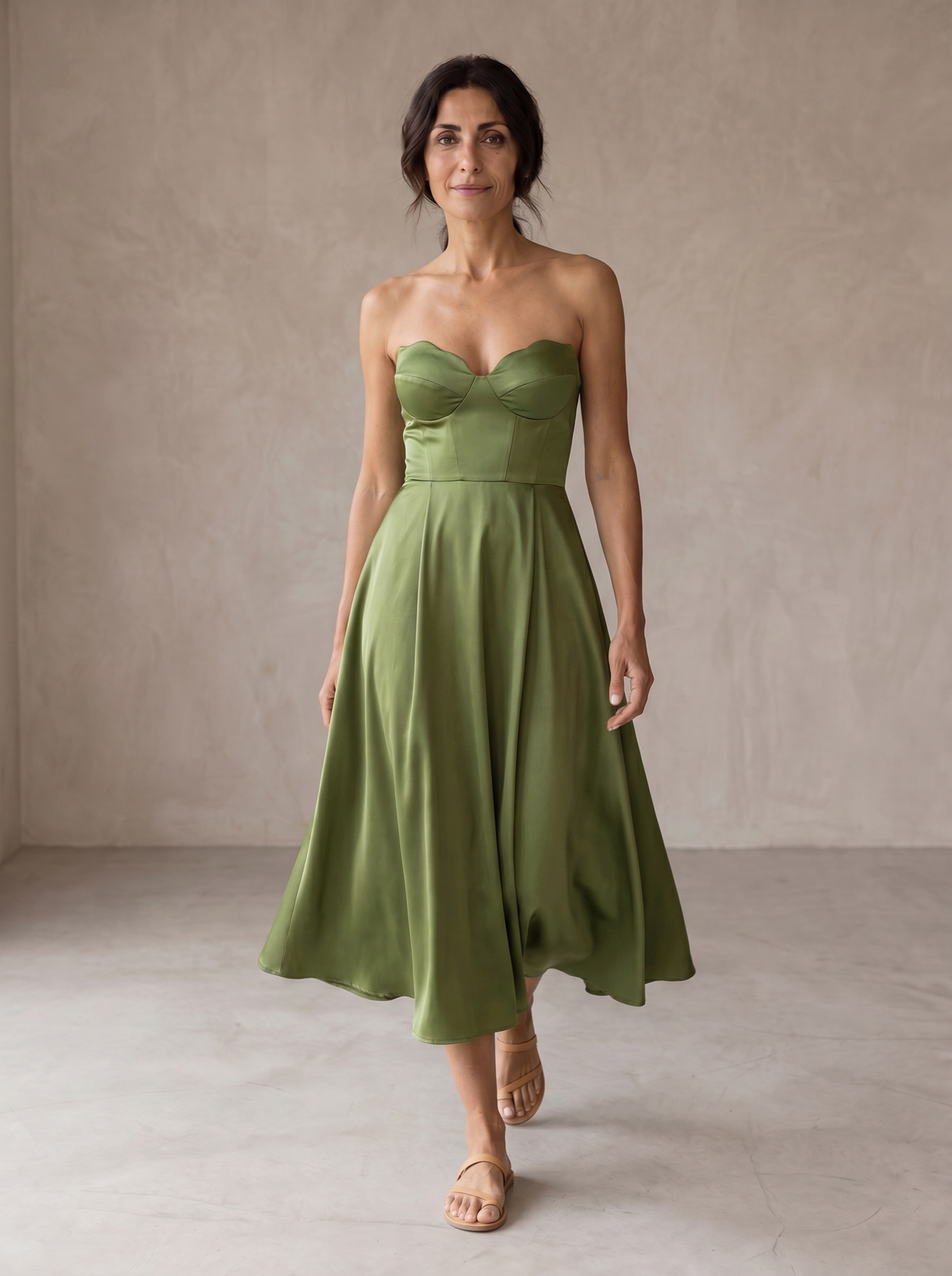 Liora | Vestido Midi Elegante Strapless