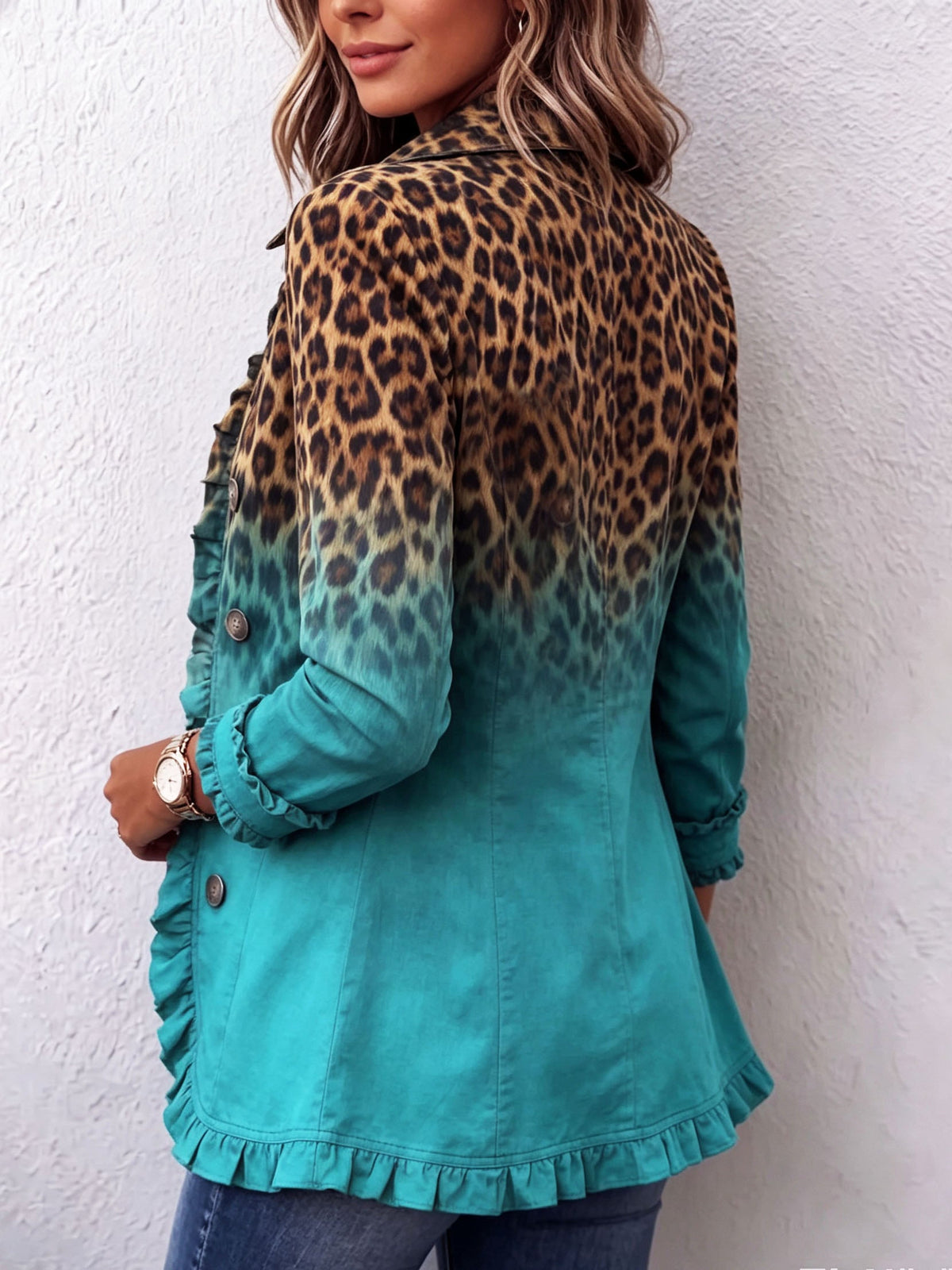 Cassandre | Blazer Animal Print Degradado con Volantes